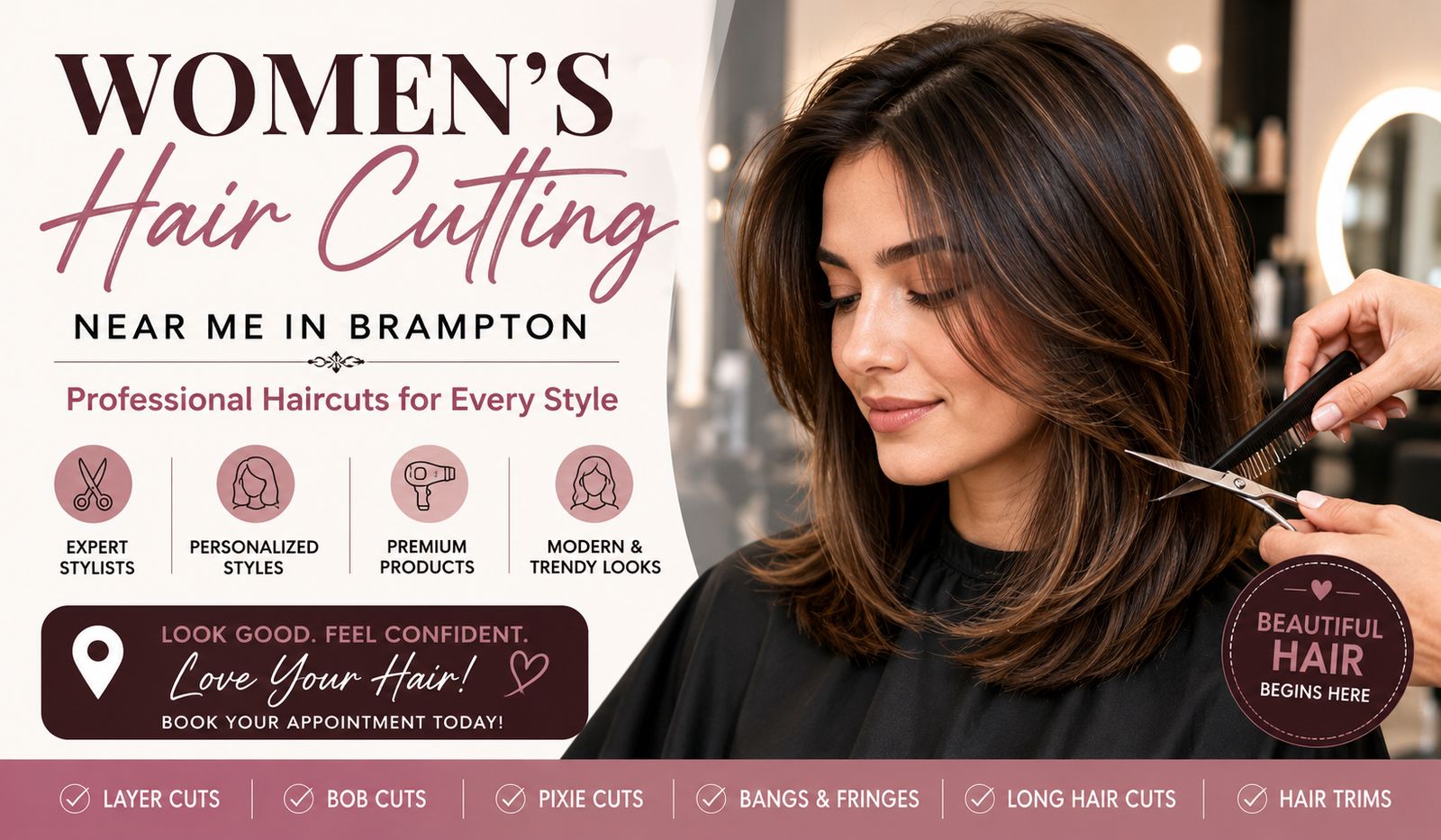 Women’s Hair Cutting Near Me in Brampton – Professional Haircuts for Every Style